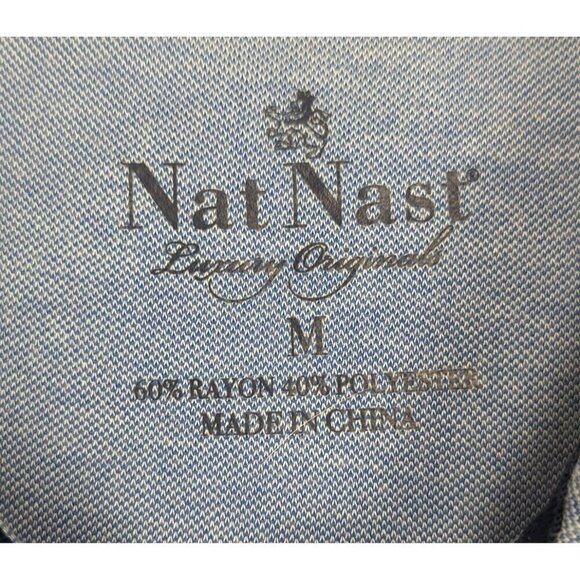 Nat Nast Luxury Originals Polo Shirt Men's Size Medium Blue Short Sleeve - Picture 4 of 6